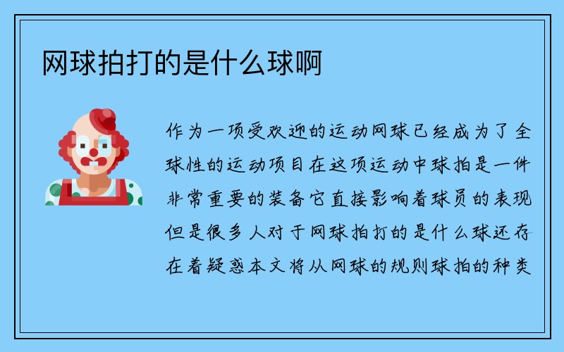 网球拍打的是什么球啊