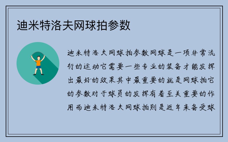 迪米特洛夫网球拍参数