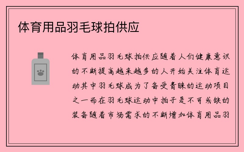 体育用品羽毛球拍供应