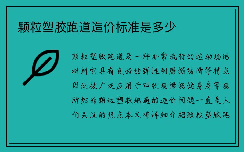 颗粒塑胶跑道造价标准是多少